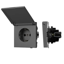 Фото #1 товара Механизм розетки влагозащищённый SCT-TENDO-MCP-SFPL-GR (230V, 16A) (Arlight, Матовый графитовый)