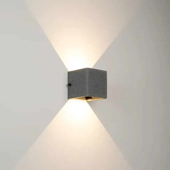 Фото #6 товара Светильник LGD-PERAN-WALL-S120x120-6W Warm3000 (BK, 0-80 deg, 230V) (Arlight, IP65 Бетон, 3 года)