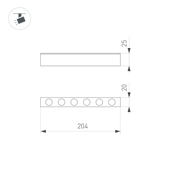 Фото #4 товара Светильник MAG-DOTS-25-L200-6W Warm3000 (WH, 30 deg, 24V) (Arlight, IP20 Металл, 5 лет)