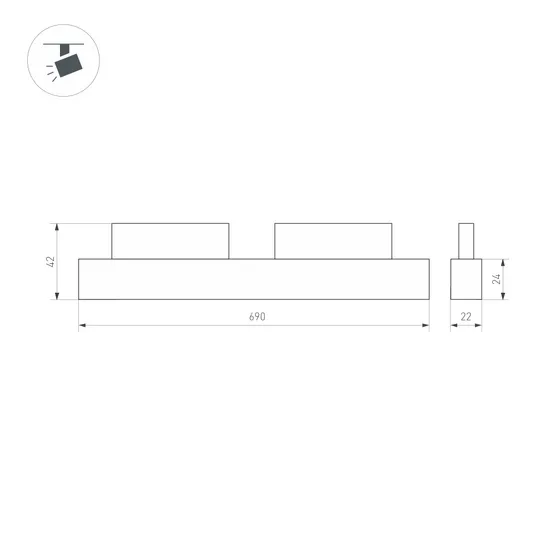 Фото #4 товара Светильник MAG-ORIENT-FLAT-L690-24W Warm2700 (BK, 100 deg, 48V) (Arlight, IP20 Металл, 5 лет)