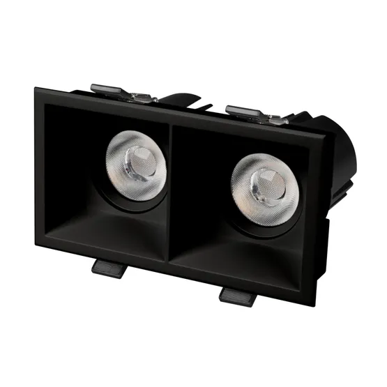 Фото #1 товара Светильник MS-FLOW-BUILT-S157x85-2x12W Warm3000 (BK, 15 deg, 230V) (Arlight, IP20 Металл, 5 лет)