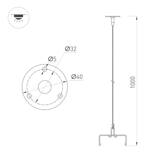 Фото #4 товара Подвес ALT-TUBULAR-HANG-L1000 (SL) (Arlight, -)