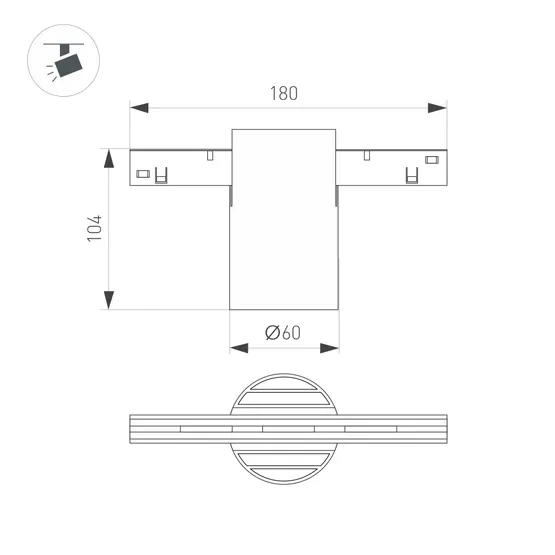 Фото #2 товара Светильник MAG-ORIENT-AXIO-R60-10W Day4000 (BK, 24 deg, 48V) (Arlight, IP20 Металл, 5 лет)