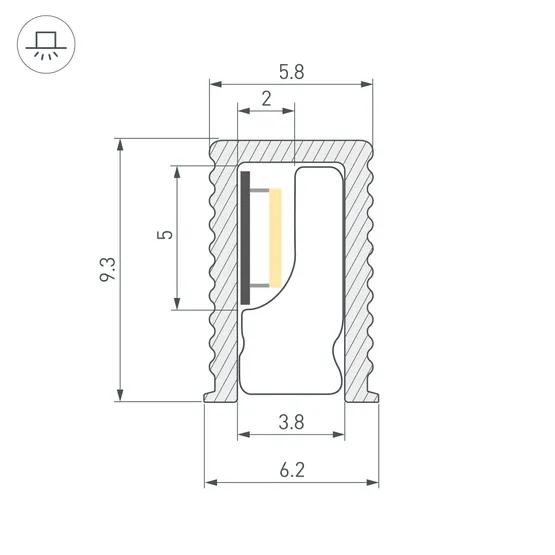 Фото #3 товара Профиль SL-MINI-6-H9-2000 ANOD BLACK (Arlight, Алюминий)