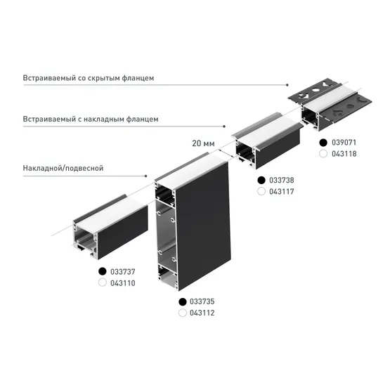 Фото #4 товара Профиль SL-LINE-3523-F-2500 BLACK (Arlight, Алюминий)