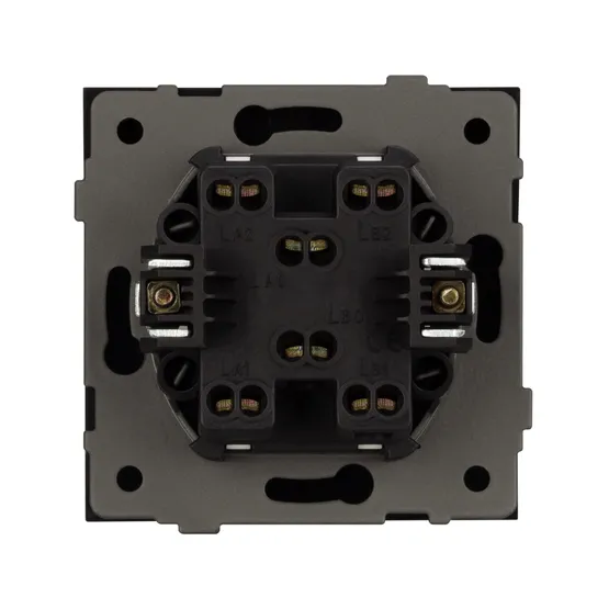 Фото #2 товара Механизм выключателя двухклавишный проходной SWT-TENDO-MKP2-PL-BK (230V, 10A) (Arlight, -)