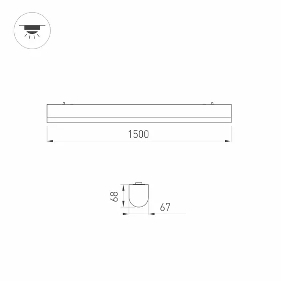 Фото #5 товара Светильник ALT-LARGO-MOTION-1500-40W Day4000 (WH, 120 deg, 230V) (Arlight, IP65 Пластик, 5 лет)