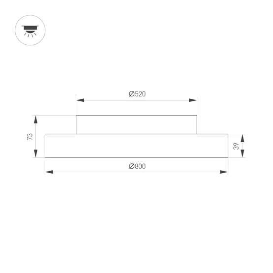 Фото #4 товара Светильник SP-ESTELY-R800-60W Warm2700 (WH, 80 deg, 230V, TRIAC) (Arlight, IP20 Металл, 5 лет)