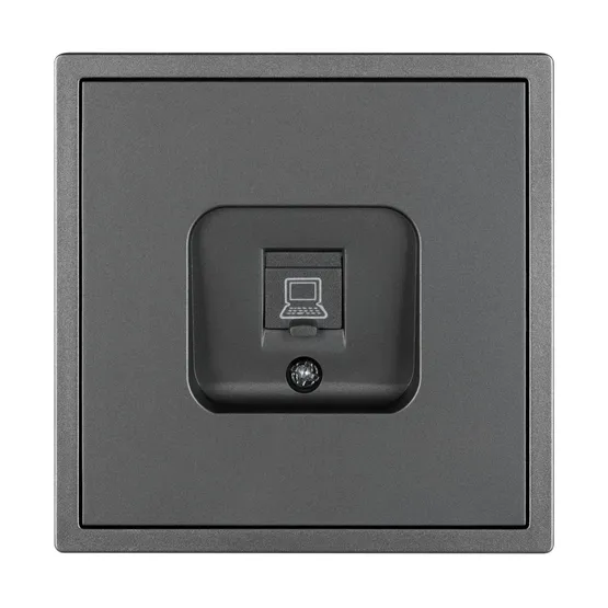 Фото #4 товара Механизм компьютерной розетки SCT-TENDO-MPC1-SFPL-GR (RJ-45, CAT6) (Arlight, Матовый графитовый)