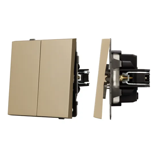 Фото #1 товара Механизм выключателя двухклавишный непроходной SWT-TENDO-MK02-SFPL-GD (230V, 10A) (Arlight, -)