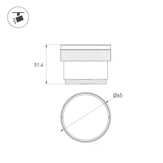 Фото #3 товара Насадка с изменяемым углом LGD-ARTIFACT-ZOOMLENS-R65 (BK, 10-50 deg) (Arlight, Металл)