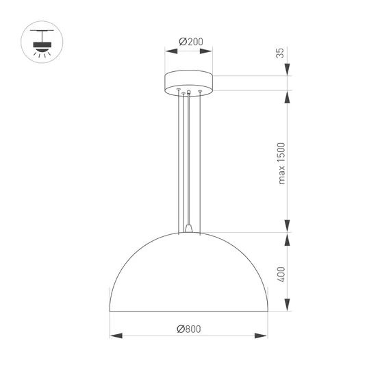 Фото #5 товара Светильник SP-RESTO-HANG-R800-88W Warm3000 (BK, 100 deg, 230V) (Arlight, IP20 Металл, 3 года)